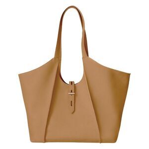 Tote Le Monde 100% Leather Milan Tote In The Color Camel Tan